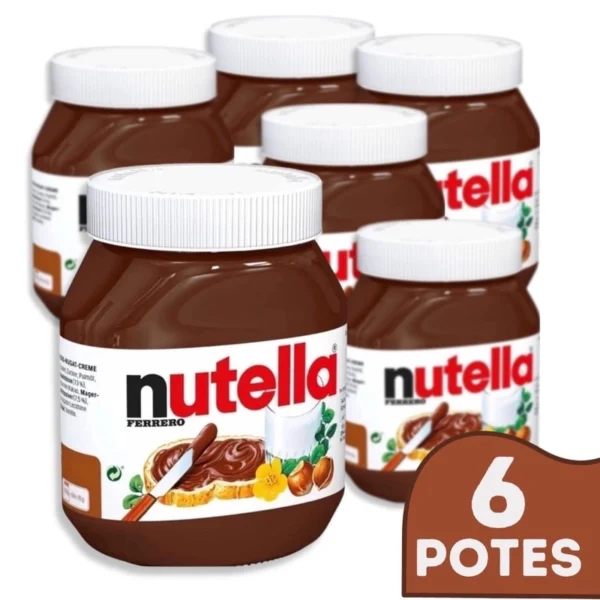 Creme de avelã Nutella 650gr Kit 6 unidades